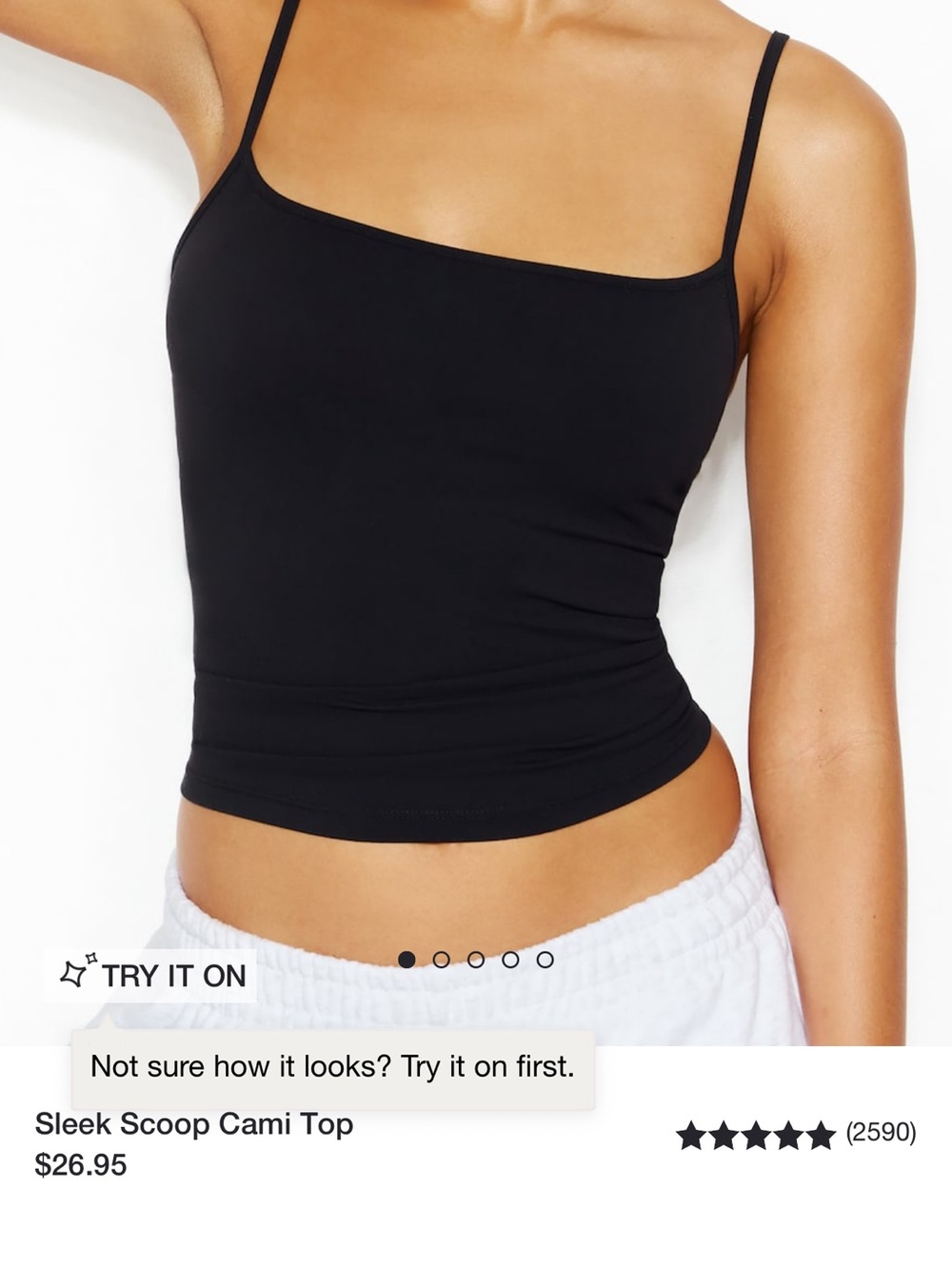 PINK Victoria's Secret Black Slim Scoop Cami